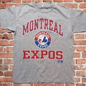 Vintage Expos MLB T-Shirt Sz Boys Large Heather Gray 50/50 Blend Made in Canada